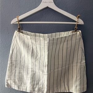 GAP White Mini Skirt with Navy Pinstripes